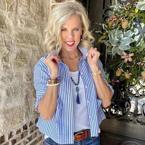 Cabi 6085 Prep School Shirt Spring 2022 Xlarge EUC